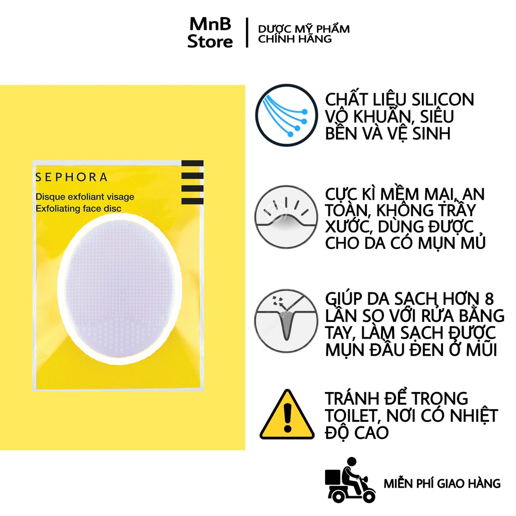 Miếng pad rửa mặt Sephora tẩy tế bào chết và làm sạch an toàn cho da nhạy cảm - MnB Store