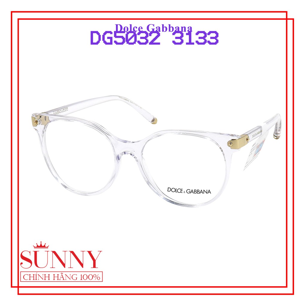 Gọng kính nam nữ chính hãng Dolce &amp; Gabbana DG5032 màu sắc thời trang, thiết kế dễ đeo bảo vệ mắt