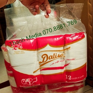 Giấy giá rẻ Dalisa - 1 lốc 12 cuộn giấy không lõi, giấy trắng mềm dai và sạch - giá bán 1 lốc