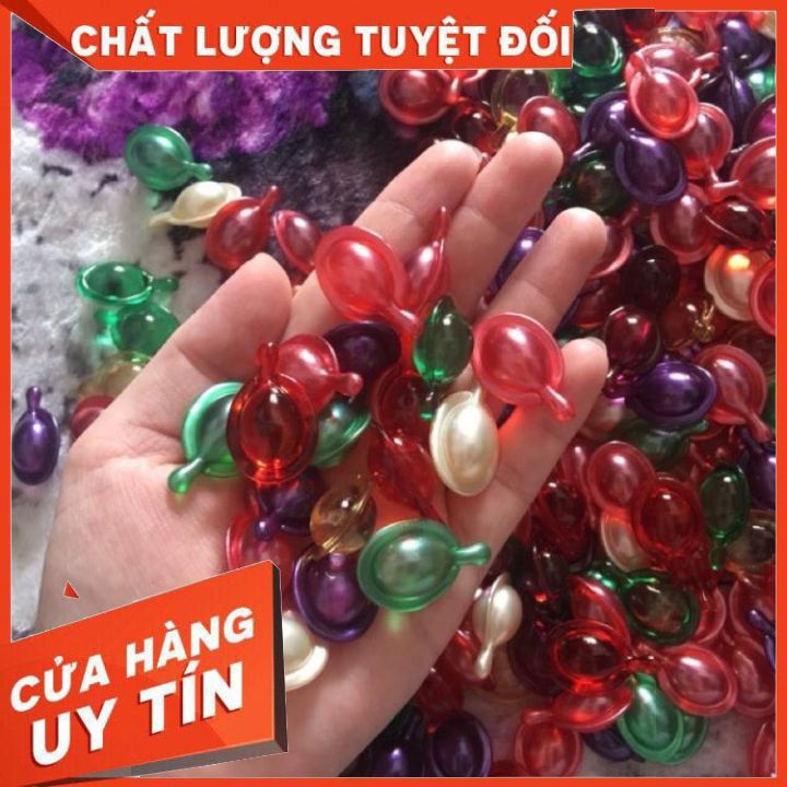 Viên dầu cá dưỡng tóc Thái Lan ( combo 20 viên  đủ màu) -dưỡng tóc mềm mại -vào nếp chống khô trẻ ngọn  không bết tóc