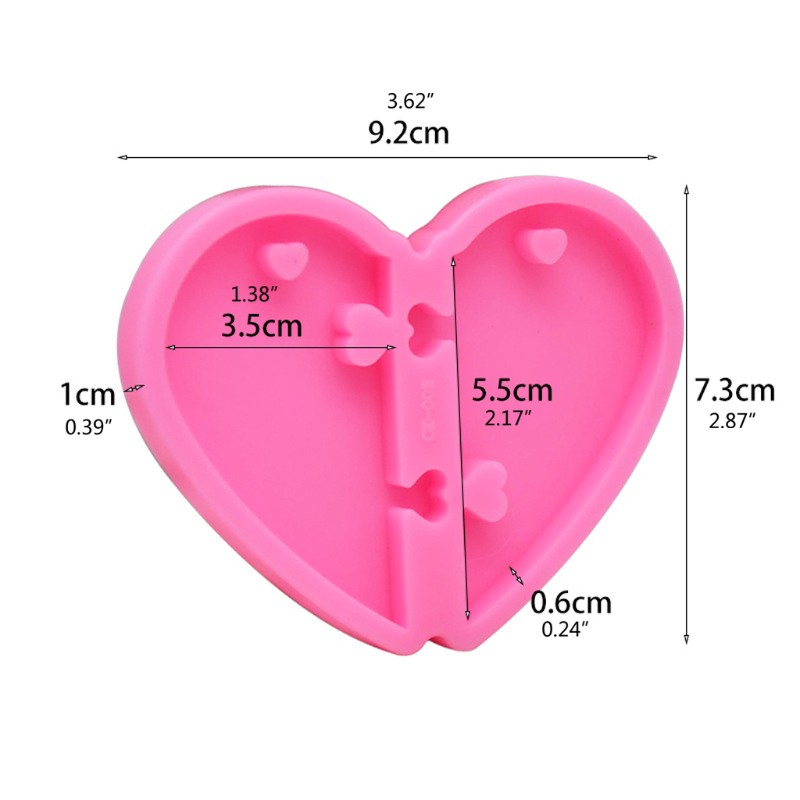 time* Handmade Valentine's Day Heart Pendant Keychain Resin Casting Mold Puzzle Heart Love Epoxy Resin Mold Tools Art Crafts