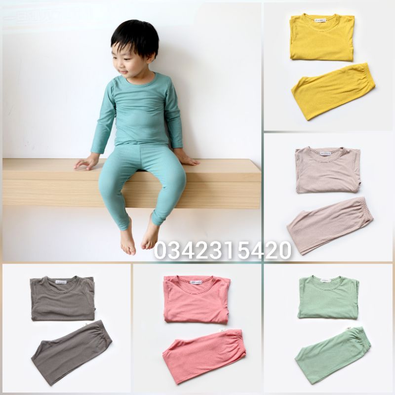 [MINKYMOM] BỘ DÀI TAY THUN TĂM CẠP CHUN SIÊU MỀM MẠI CO DÃN MINKY MOM QUẢNG CHÂU