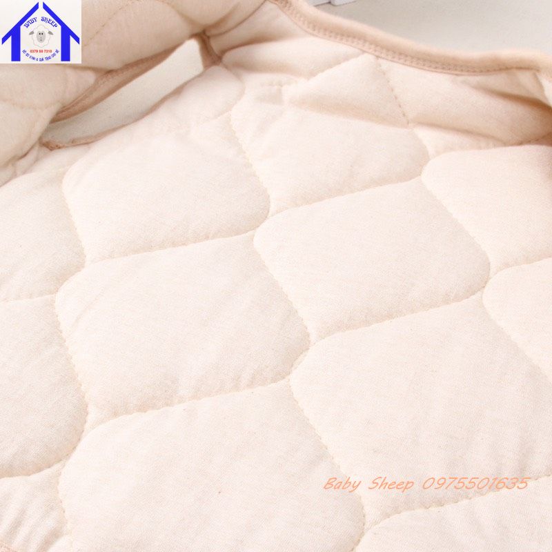 Áo khoác gile lót bông dày dặn cho bé 0-1 tuổi 100% cotton hữu cơ tự nhiên không chất tẩy nhuộm cực kỳ mềm mại và ấm áp