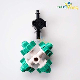 5 béc tưới phun sương 4 hướng kèm van chống nhỏ giọt 1 đầu gờ