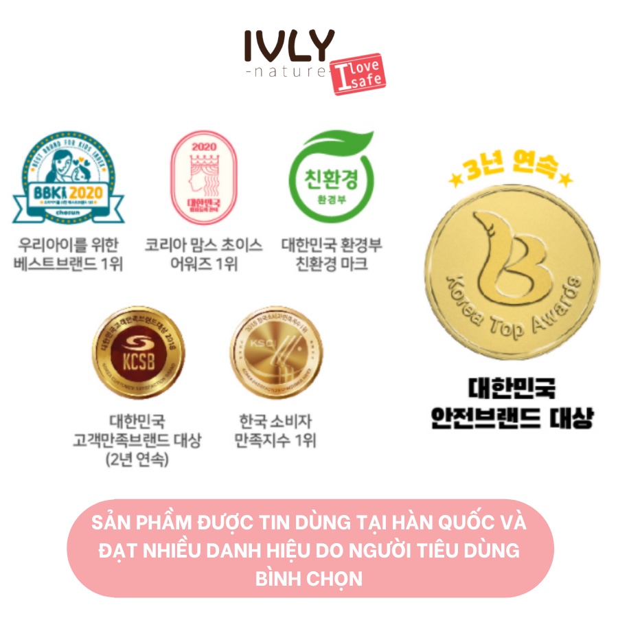 Nước giặt đồ trẻ sơ sinh tinh chất thiên nhiên IVLY Natural Hàn Quốc
