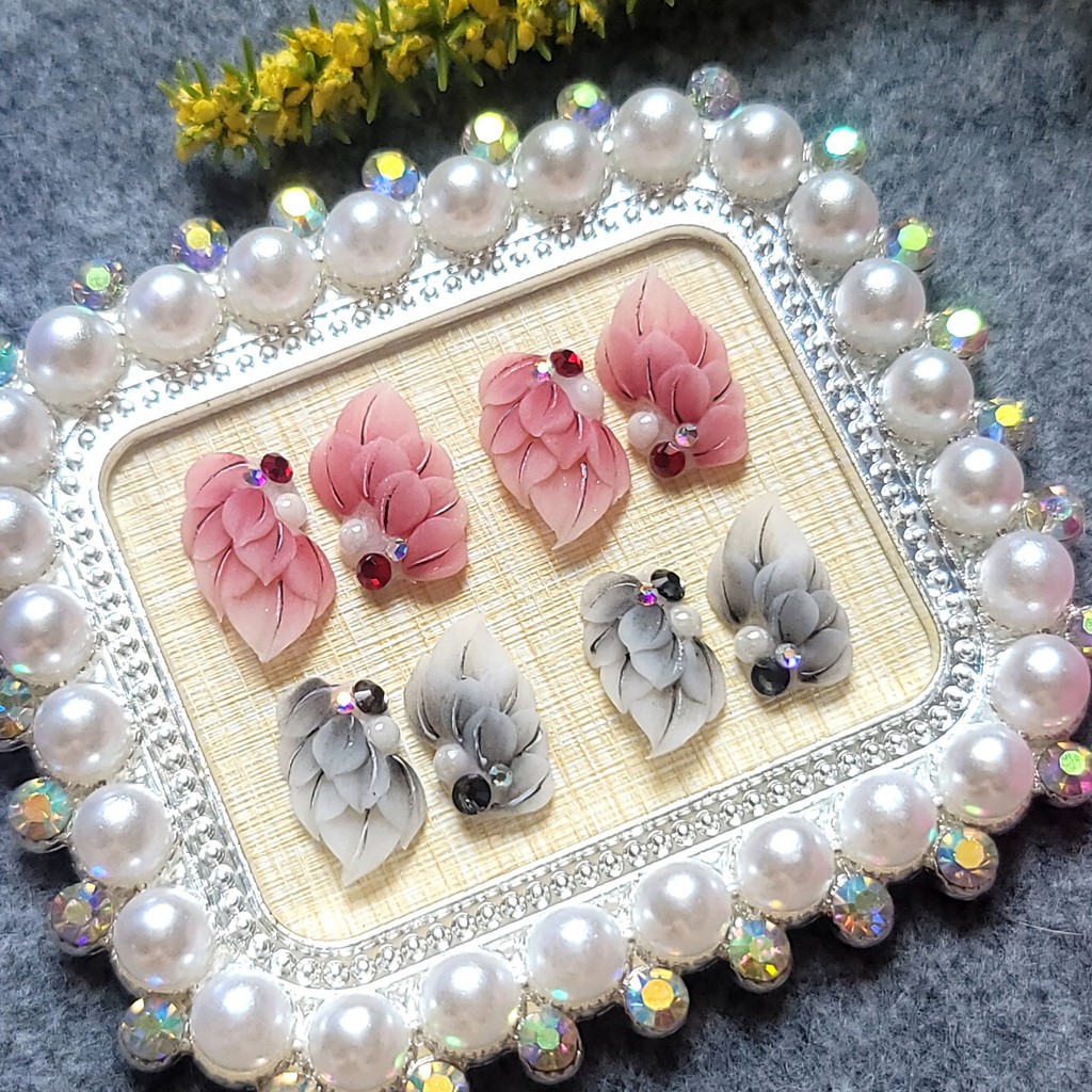 Mẫu: F038 . Hoa bột &quot;Hoa góc 7 cánh&quot; , đính móng siêu xinh.