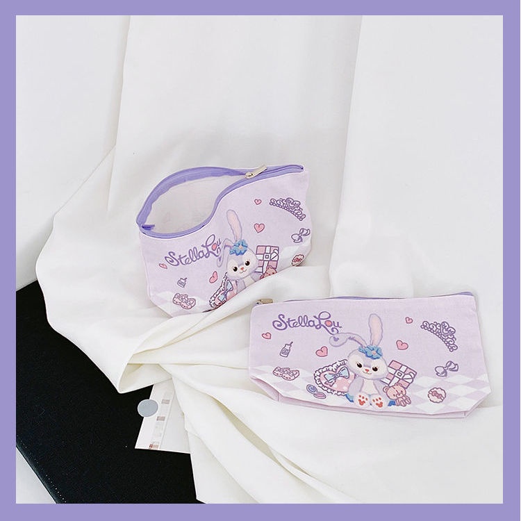 ♦☾﹍Xingdailu cartoon pencil case ins large-capacity student canvas stationery bag Japanese pencil bag cosmetic storage bag