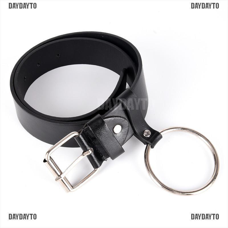 Thắt lưng da PU có vòng kim loại cho nữ