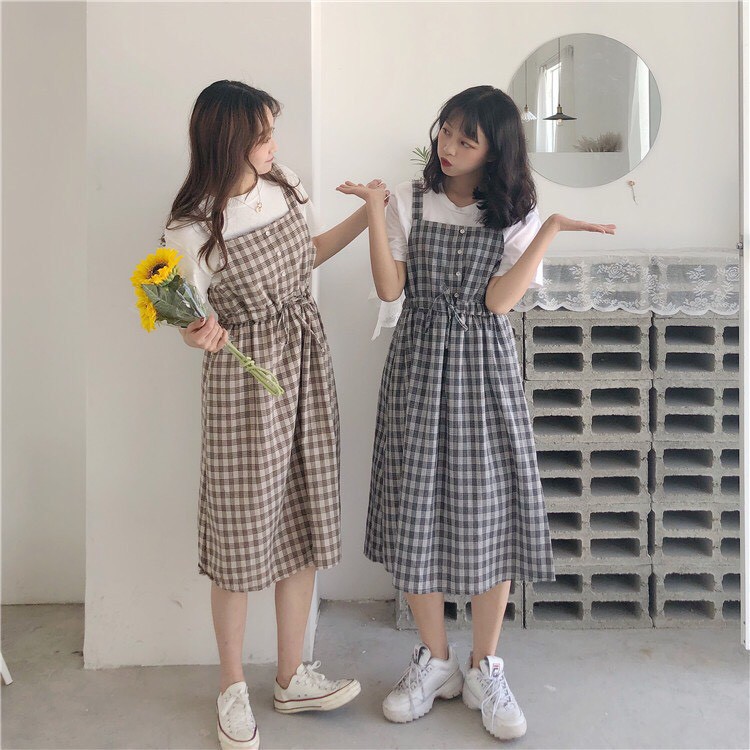 VÁY YẾM KẺ CARO 🌸NHIỀU MÀU🌸 YẾM NỮ XINH KIỂU DÁNG TRẺ TRUNG, NĂNG ĐỘNG | BigBuy360 - bigbuy360.vn