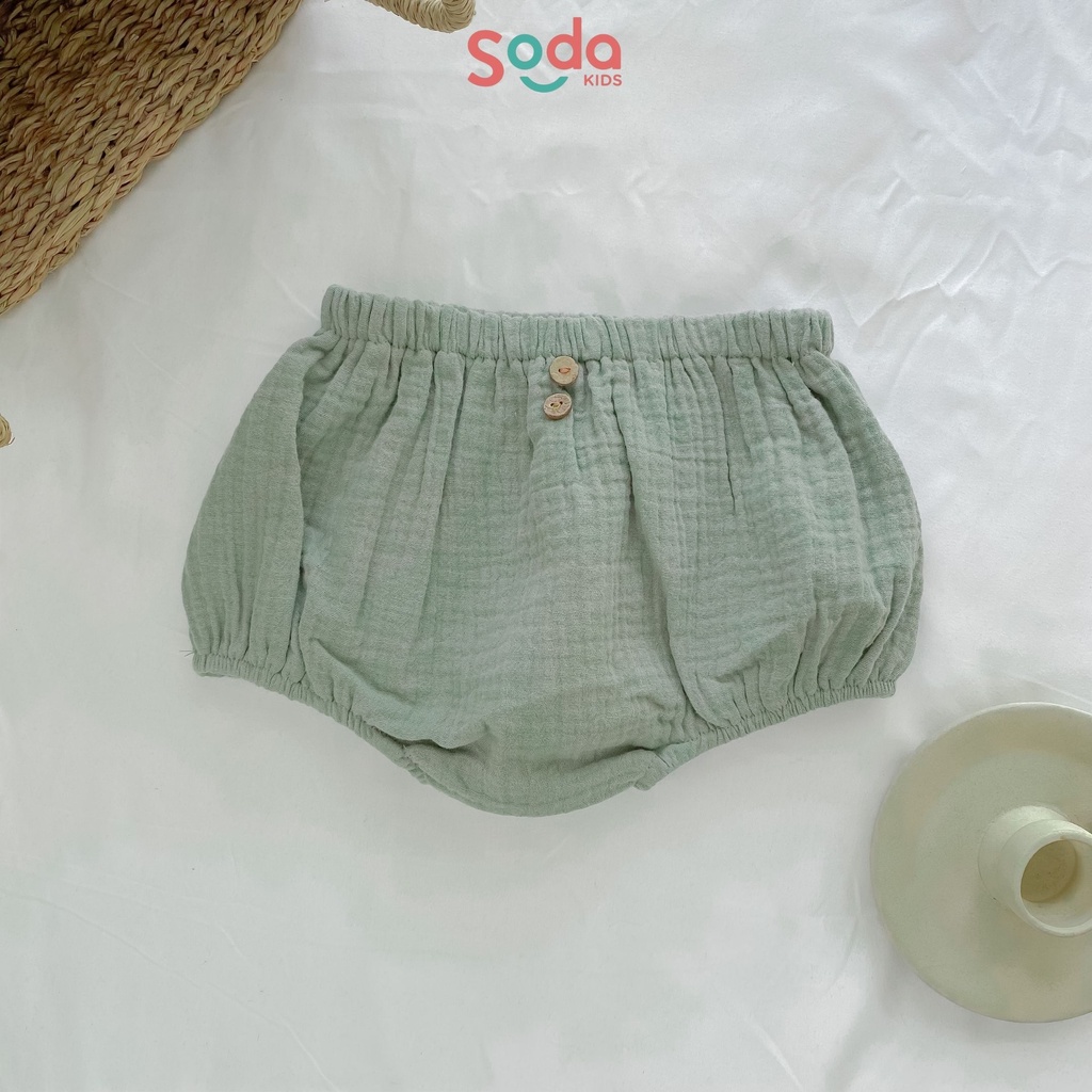 Quần bí cho bé SODA KIDS đính cúc chất liệu xô muslin mềm, mát
