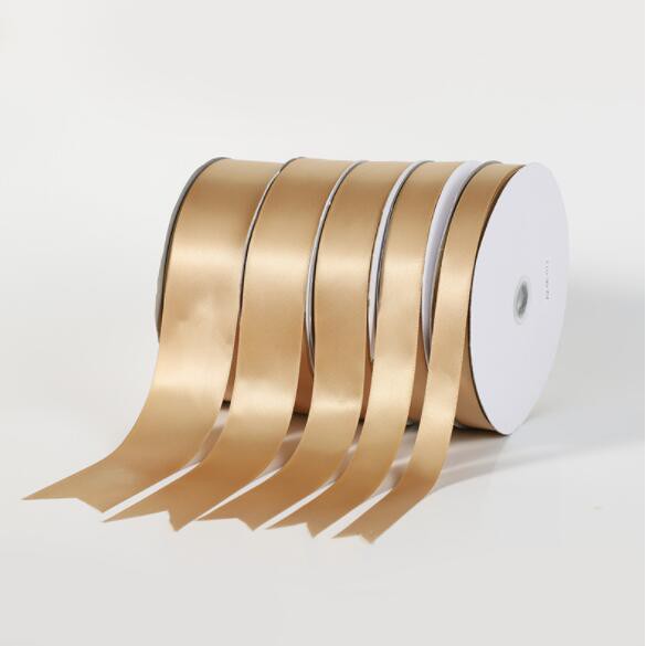 Cuộn dây ruy băng 22m màu vàng champagne dùng trang trí gói quà