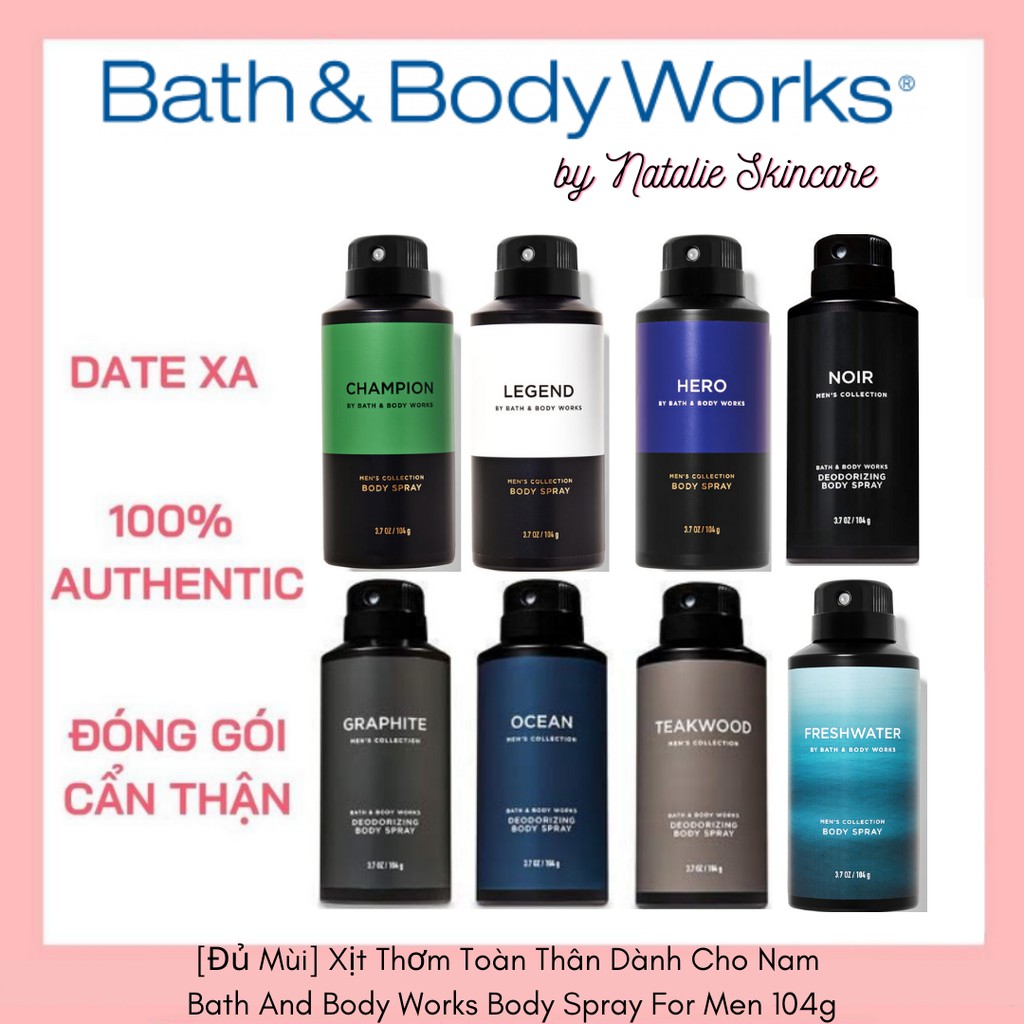 [Đủ Mùi] Xịt Thơm Toàn Thân Dành Cho Nam Bath And Body Works Body Spray For Men 104g