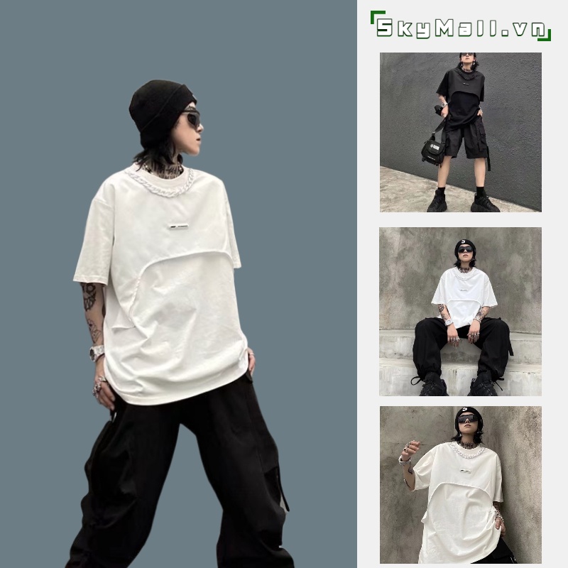 Áo Thun Cổ Tròn Tay Ngắn Dáng Rộng Phong Cách áo thun nam Hip Hop áo thun unisex form rộng