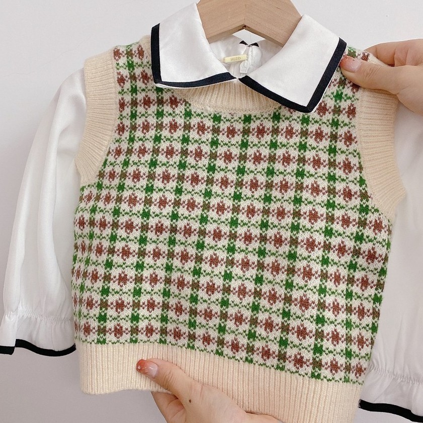 Áo gile len cho bé trai bé gái siêu ấm chất dày dặn mềm mịn không bai xù hàng Quảng Châu cao cấp