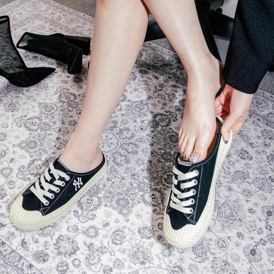 [Full box] Giầy sục nữ thêu NY, giầy MLB dập gót cho giới trẻ