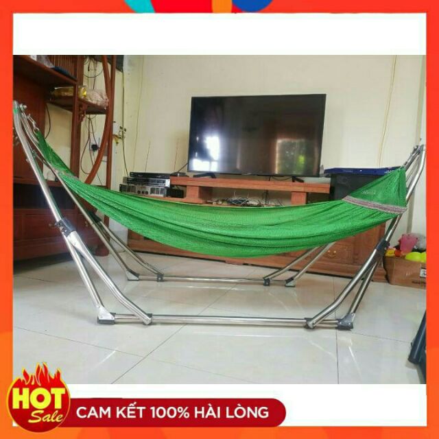 BỘ VÕNG XẾP NGƯỜI LỚN INOX CAO CẤP PHI 32 BAO HANH 1 NAM