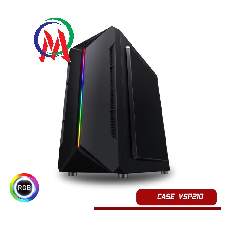 Vỏ Case máy tính VSP V210 Nắp hông trong suốt có Led RGB