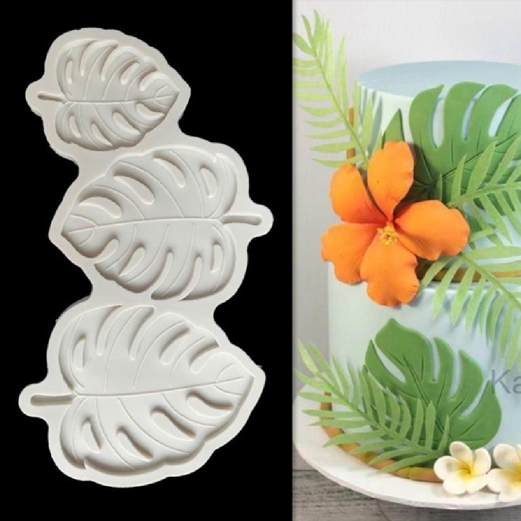 Khuôn Silicone Tạo Hình Làm Bánh Kẹo Hình Lá Cây Monstera DIY