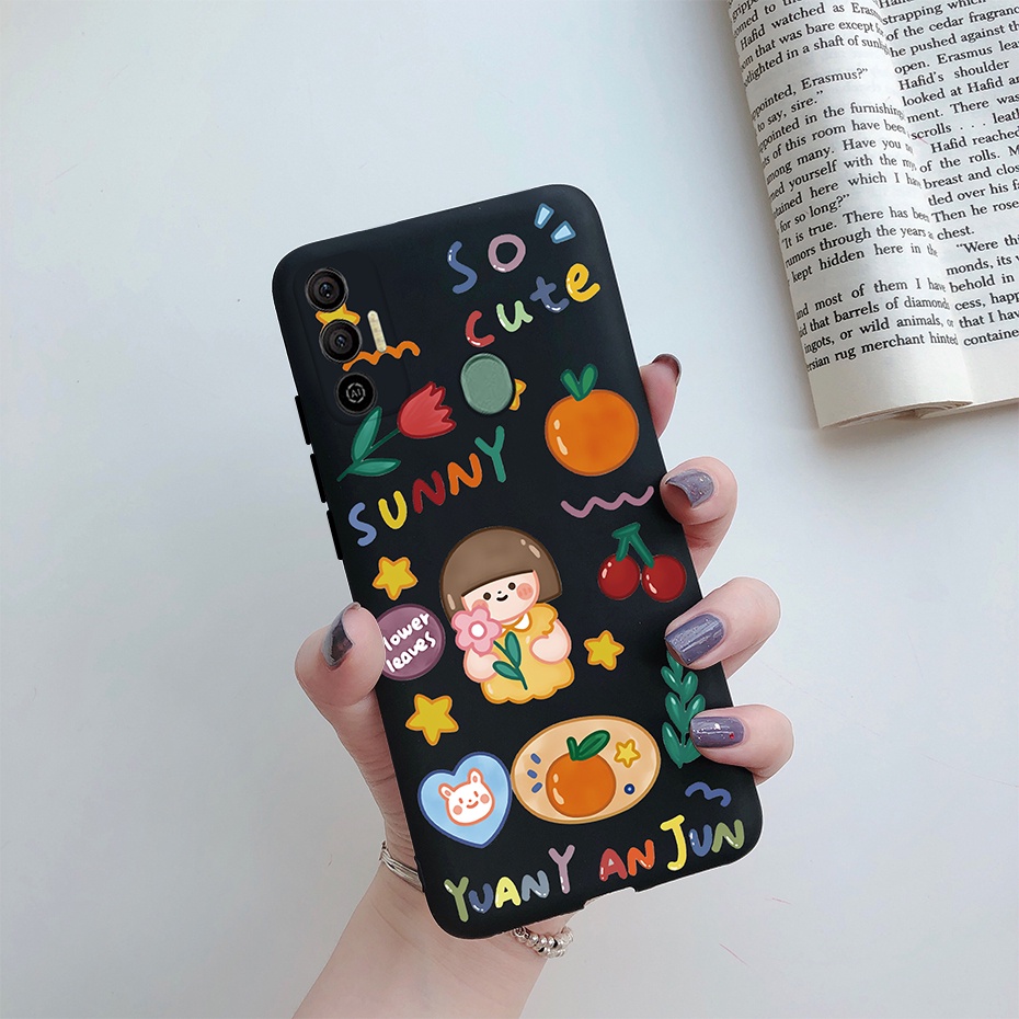 Ốp Điện Thoại Silicone Mềm Dạng Nhám Họa Tiết Nhãn Dán Cho Tecno Spark 7 7T 7 Pro