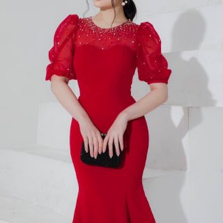 ĐẦM BODY ĐUÔI CÁ TAY PHỒNG PHỐI LƯỚI