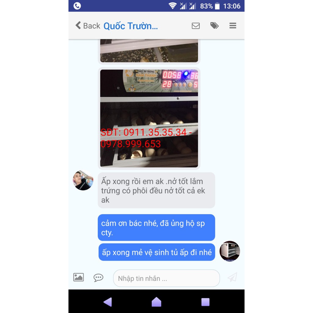 Máy ấp trứng Nam Thanh ấp tự động 100 trứng gà, vịt, chim cút, bồ câu - Nở trên 95% - Bảo hành 1 năm