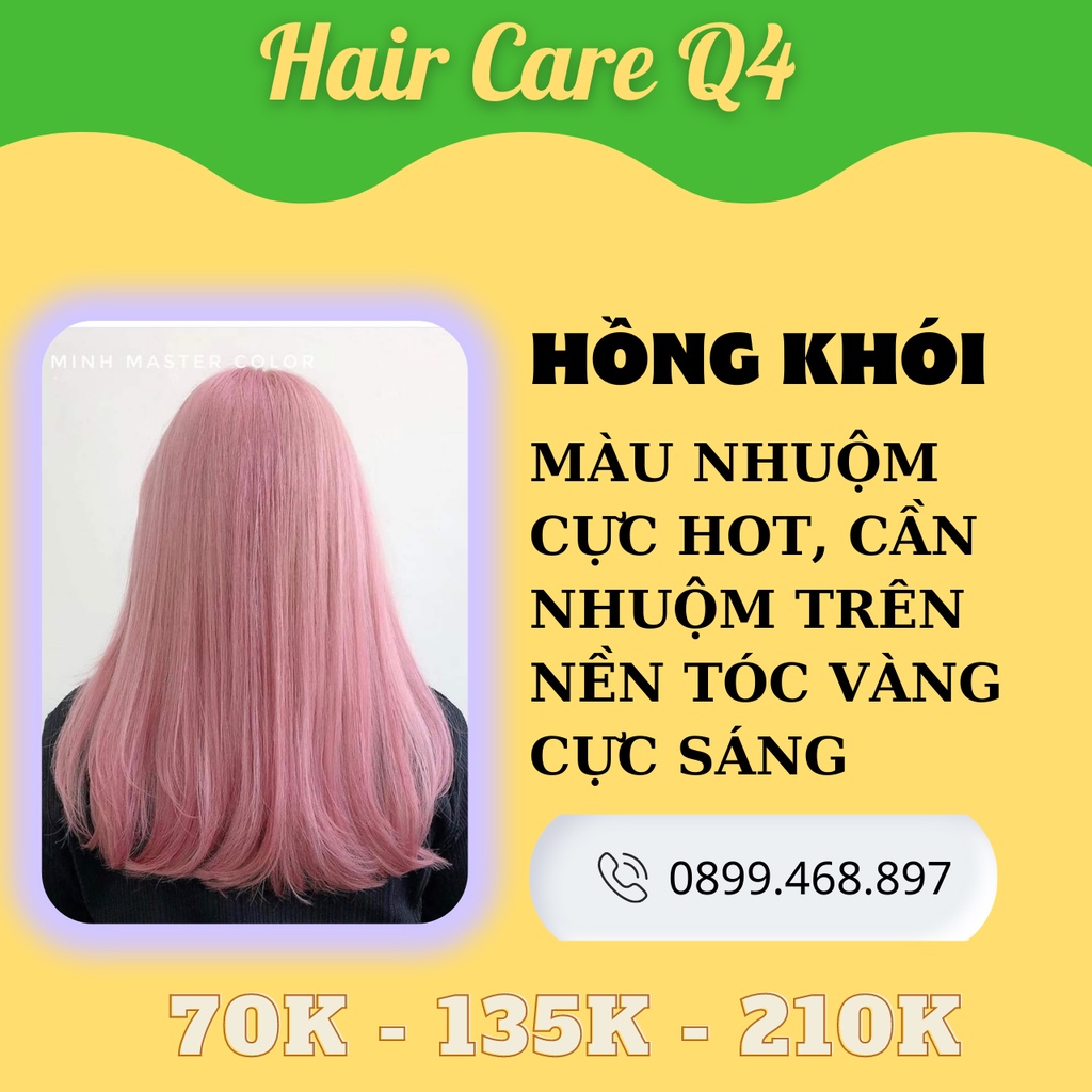 Thuốc nhuộm tóc màu hồng khói, nâu đào khói, xám hồng, hồng pastel- Hair Care Q4