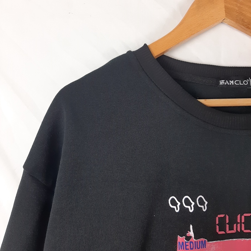 Áo khoác SWEATER nỉ SAM CLO - Áo khoác chui thu đông tay dài form rộng nam nữ unisex long sleeve chữ CLICK HERE | BigBuy360 - bigbuy360.vn