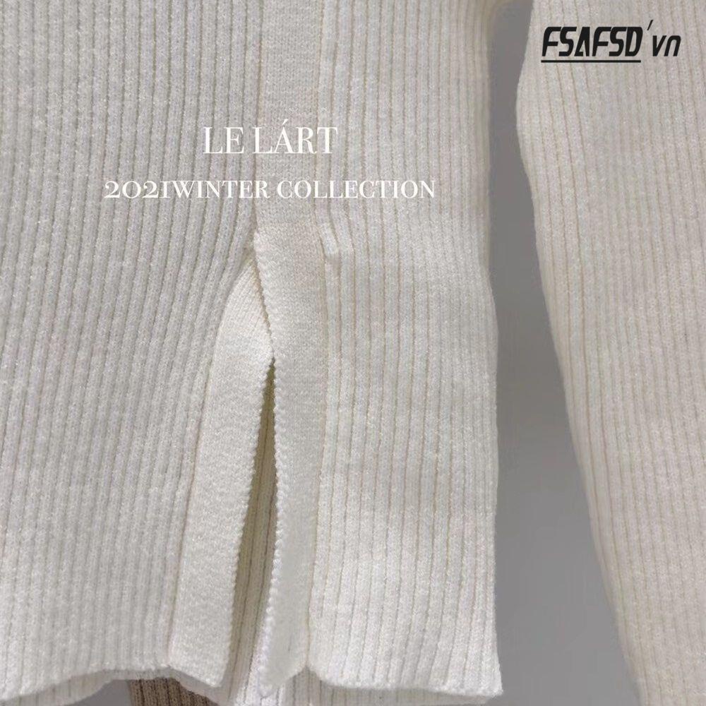 Áo Len Nữ Dài Tay Cổ Chữ V Xẻ Tà Thời Trang