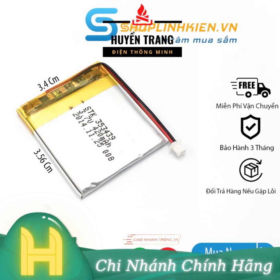 Pin 3.7V 420mAh 353439 39x34x3.5MM dùng cho các thiết bị cầm tay - Huyền Trang Shop