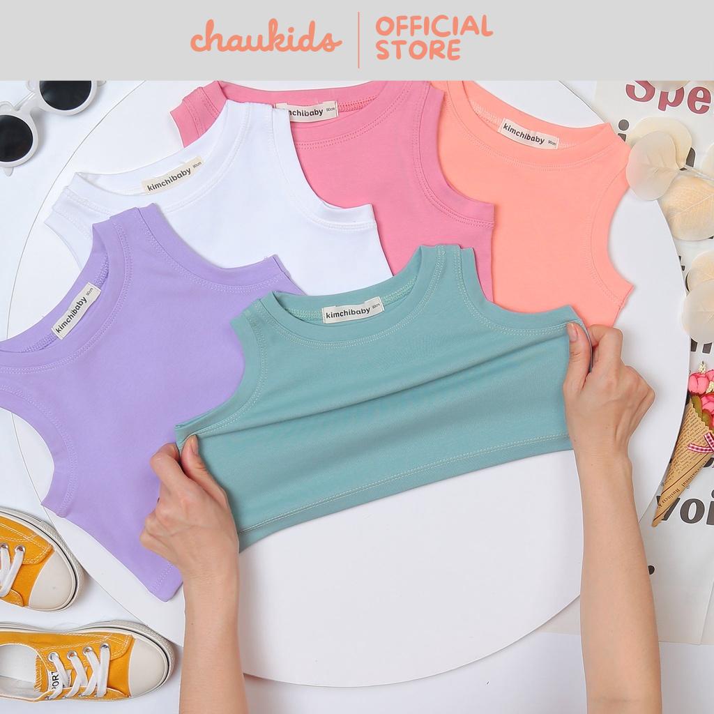 Áo Thun Bé Gái Vải Thun Tăm Lạnh Cực Thoải Mái, Áo Sát Nách Croptop Cho Bé Mặc Đi Chơi KCA2201