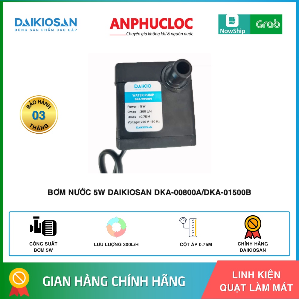 BƠM 5W QUẠT HƠI NƯỚC - QUẠT ĐIỀU HÒA DAIKIO  [ CHÍNH HÃNG]