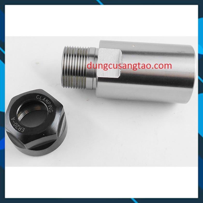 Đầu kẹp mũi phay CNC ER20 (kèm 1 colet tự chọn) / Đầu giữ khoan ER20 gắn động cơ nhiều lỗ trục cao cấp