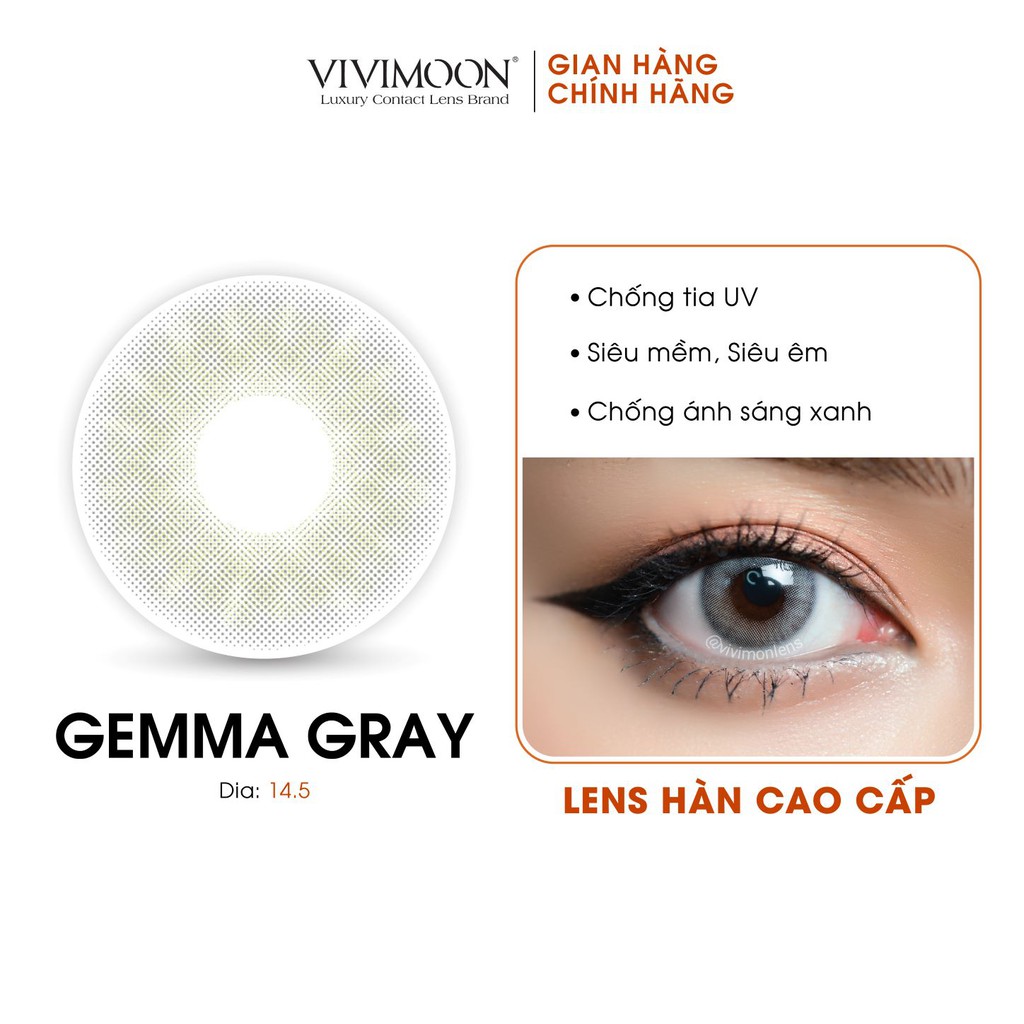 Kính áp tròng cận màu xám VIVIMOON Gemma Gray 14.0mm