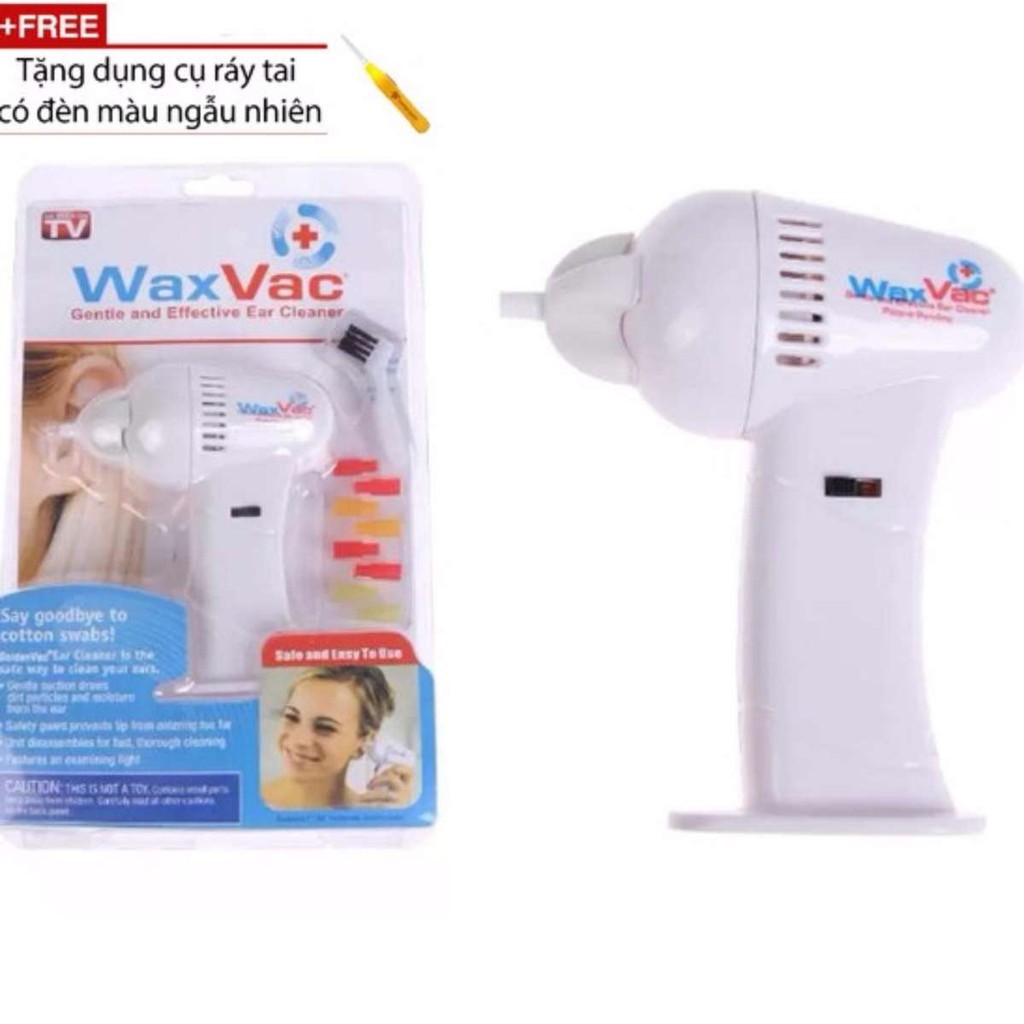 Máy hút ráy tai Waxvac (Trắng) + Tặng 1 dụng cụ soi tai có đèn