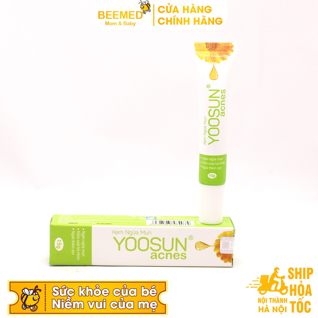 Yoosun Acnes - Kem ngừa mụn Yoosun Acnes tuýp 15g - sạch mụn, thâm từ thảo dược, cho da dầu, khô, mụn mủ cho nam nữ