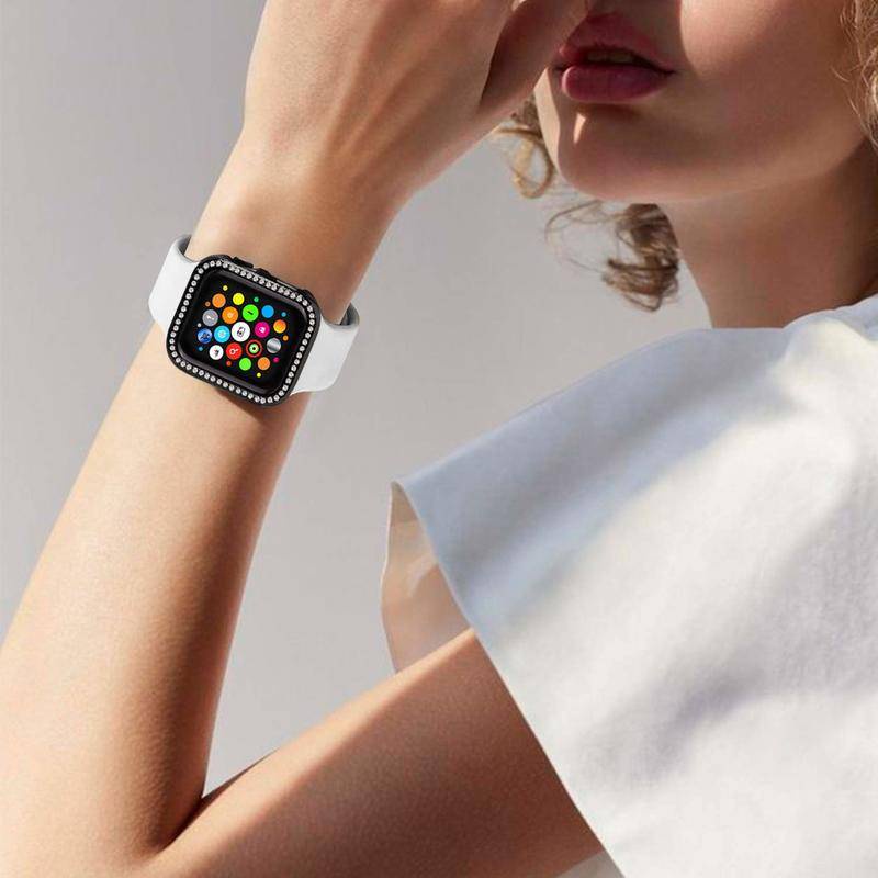 Ốp Bảo Vệ Đính Kim Cương Giả Dành Cho Apple Watch Series 7 6 5 4 3 2 1 SE iWatch 40mm 44mm 41mm 45mm 42mm 38mm