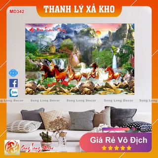 Tranh dán tường 3d Mã Đáo Thành Công - MD342 Tranh 3D Phong Thủy - Song Long Decor