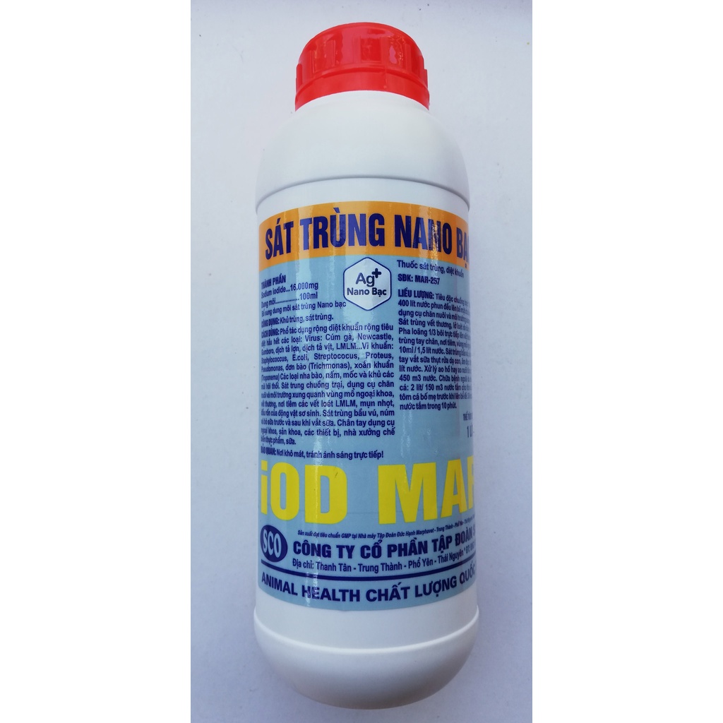 1 lít IOD MAR 16 % SÁT TRÙNG NANO BẠC, DUNG DỊCH SÁT TRÙNG DIỆT KHUẨN