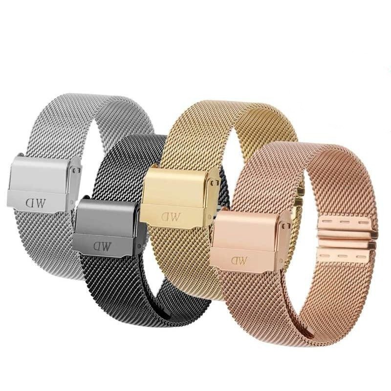 Dây đồng hồ DW lưới thép không gỉ đủ size case 28mm, 32mm, 36mm, 42mm