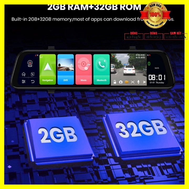 Camera hành trình gương ô tô cao cấp Whexune D50 màn hình 12 inch, 4G, Wifi, GPS - Bảo hành 12 tháng | BigBuy360 - bigbuy360.vn