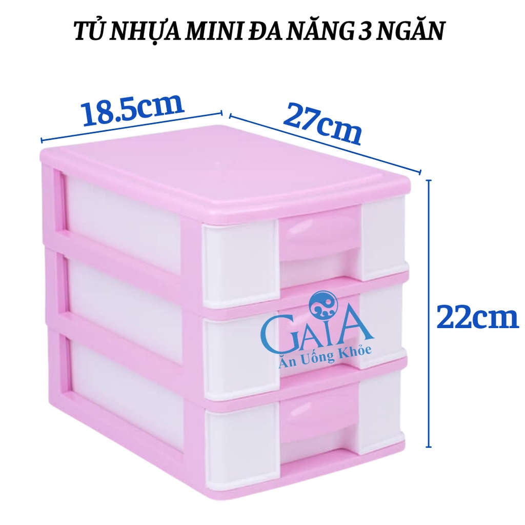 Tủ nhựa đa năng 3 ngăn đựng đồ để bàn tiết kiệm không gian 100% nhựa PP Đại Đồng Tiến an toàn sức khỏe