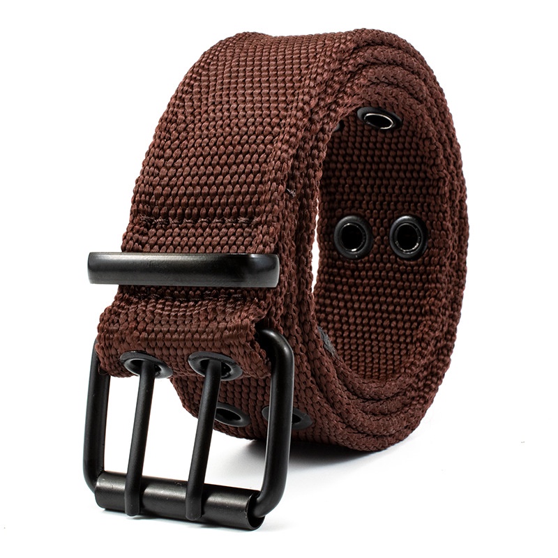 Thắt Lưng Vải Canvas Sợi Nylon Bện Dây Khóa Kim Loại 3.8cm Cho Nam Nữ