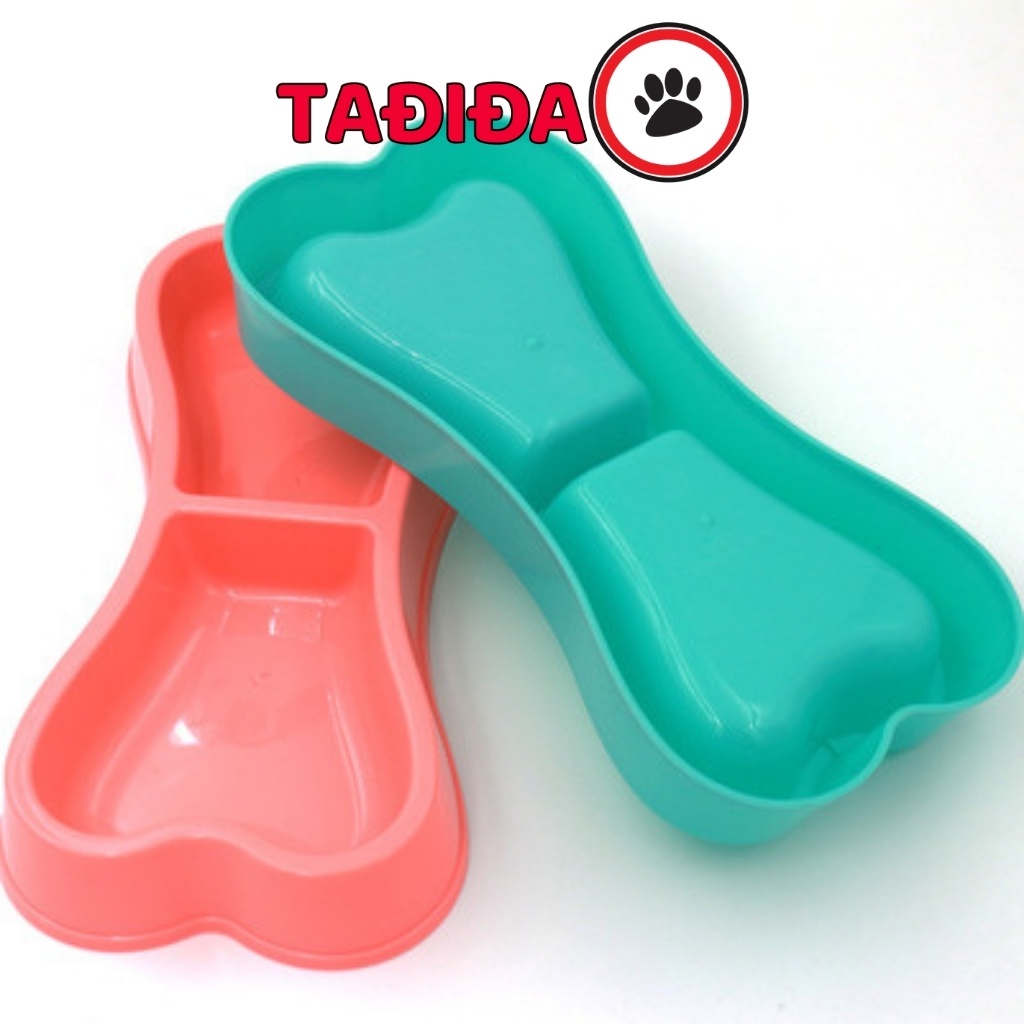 Bát ăn cho Chó Mèo nhựa hình xương , Tô ăn cho Chó Mèo nhiều màu sắc - Tadida Pet
