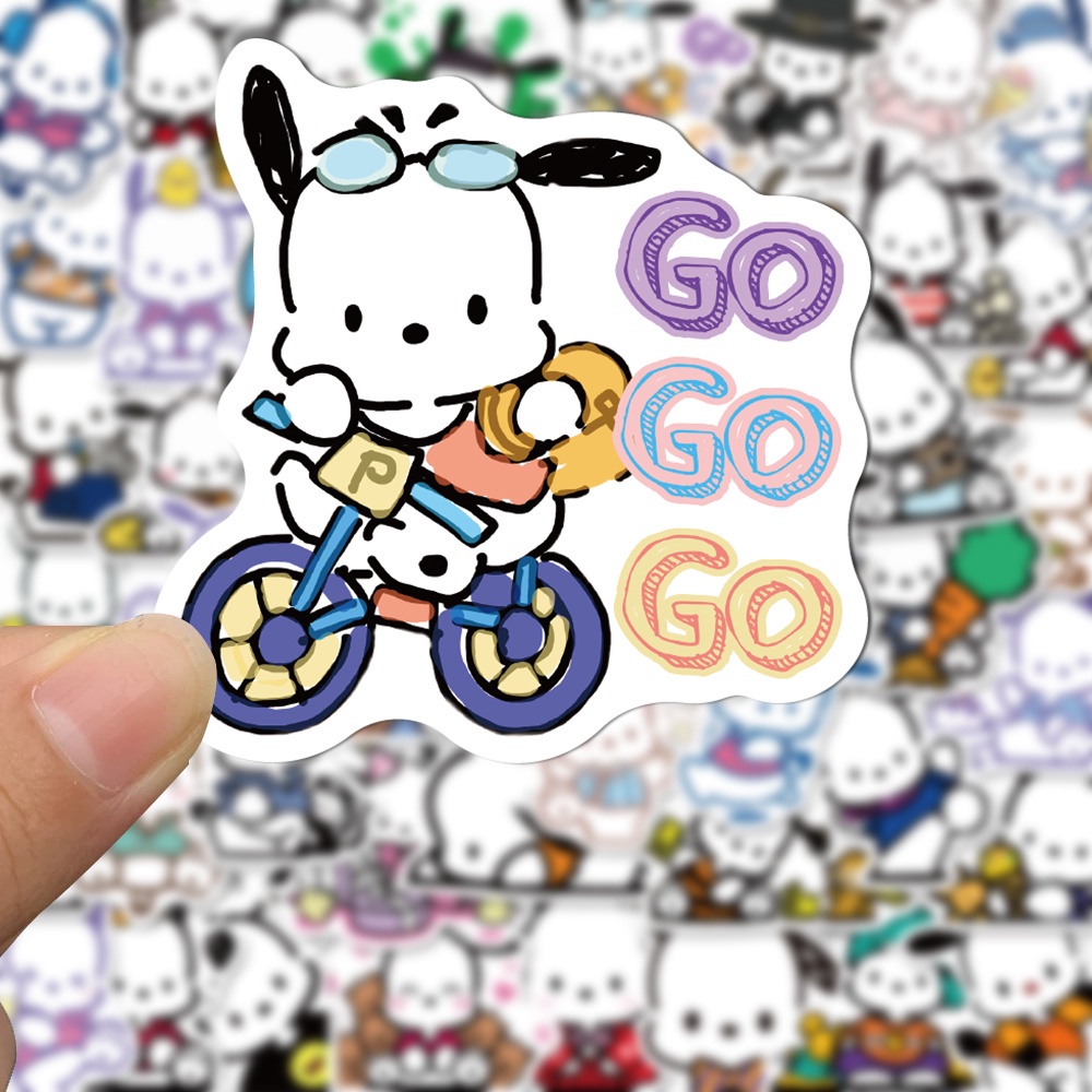 Bộ 50 miếng dán trang trí máy tính xách tay hình chú chó Pacha dễ thương chống thấm nước