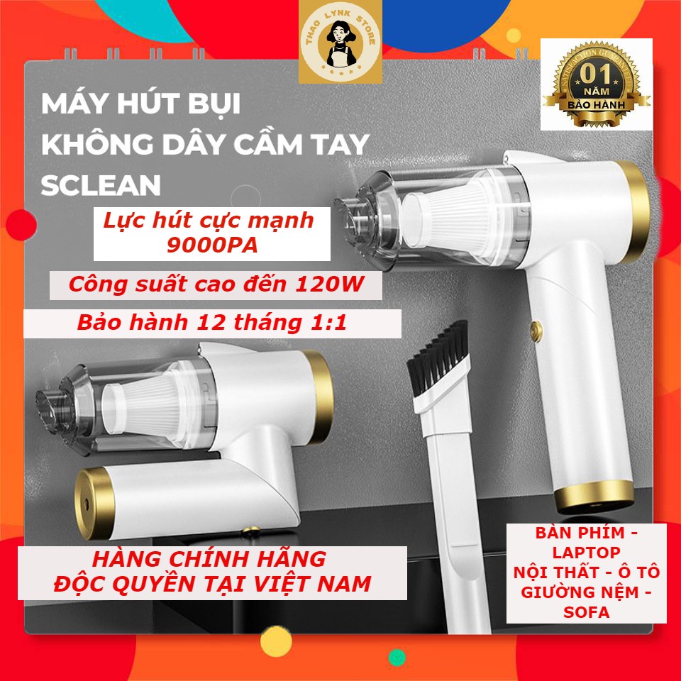 Máy hút bụi cầm tay mini không dây cao cấp Lực hút siêu mạnh 9000PA Công suất 120W Bảo hành 12 Tháng