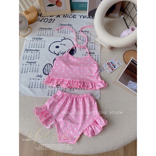 Bikibi chấm bi viền bèo bé gái