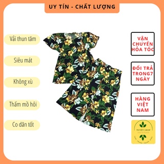 Bộ thun tăm mặc nhà trung niên chất co giãn 4 chiều- bộ mặc nhà cho mẹ cho bà