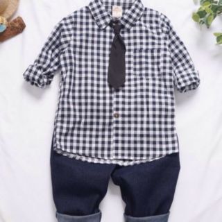 combo áo sơ mi  + quần + cà vat sz 2-8tuổi