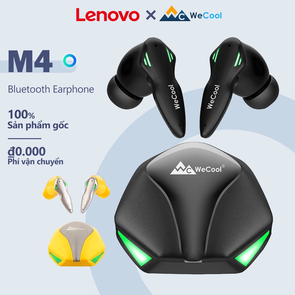 Tai nghe gaming LENOVO x WeCool Moonwalk M4 không dây bluetooth TWS độ trễ thấp có micro siêu nhẹ