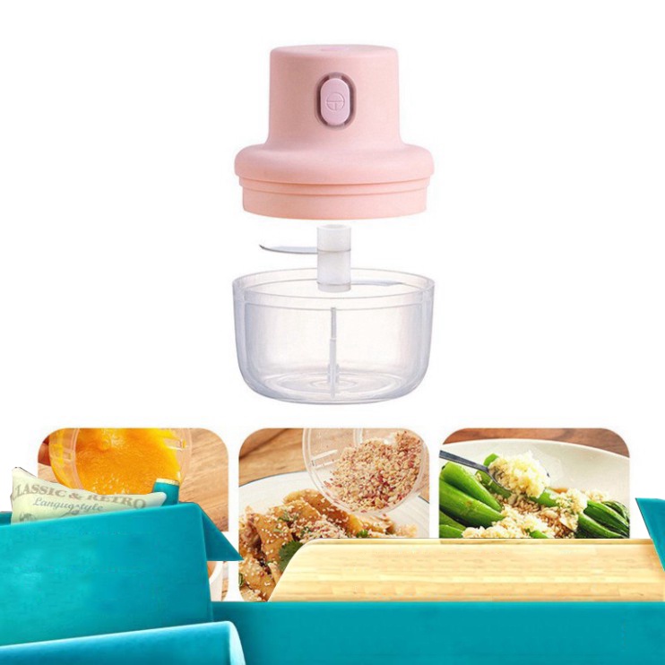 vật dụng nghiền mini di động cầm tay đa năng Pin Pin Sạc cao cấp xay tỏi ớt, hành, rau trái cây khoảng không gian 250ml